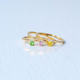 Marie 14K Gold Ring w. Tsavorite & Diamonds