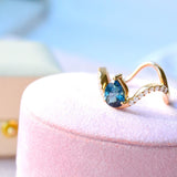 Mutu Kola 18K Gold Ring w. Diamonds & Sapphires