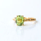 Ovala Niyon 18K Guld Ring m. Turmalin & Diamanter