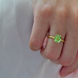 Ovala Niyon 18K Guld Ring m. Turmalin & Diamanter