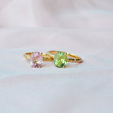 Ovala Niyon 18K Guld Ring m. Turmalin & Diamanter