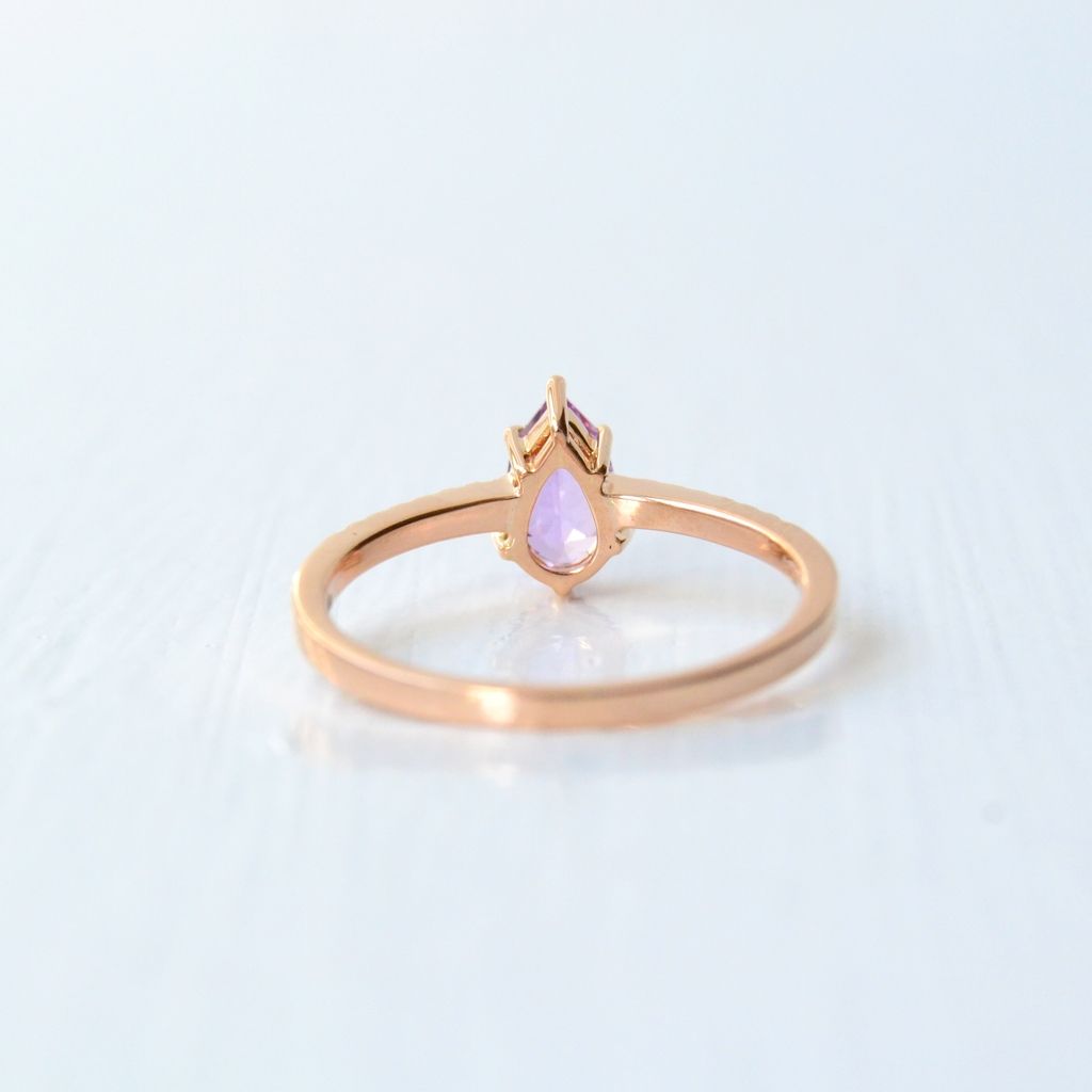 Rosa Nutana 18K Rosegold Ring w. Sapphire & Diamonds