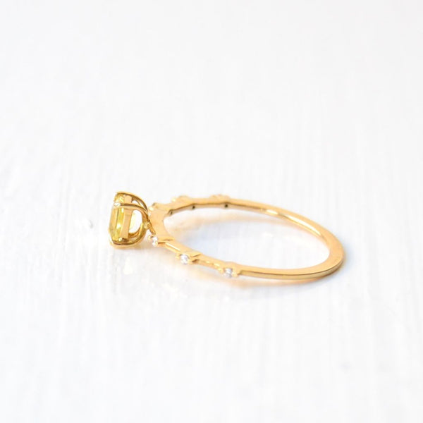 Sanré 18K Gold Ring w. Diamond & Sapphire