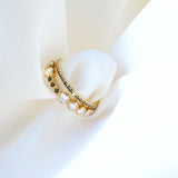 Sarah Lil Black 14K Gold Ring w. Diamonds