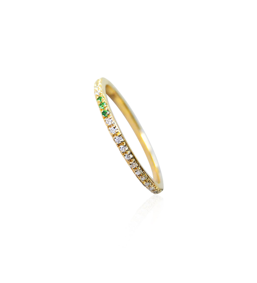 Sarah Lil Green 14K Gold Ring w. Diamonds & Tsavorites