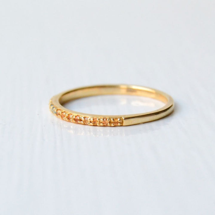 Sarah Lil Orange 14K Rosegold Ring w. Sapphires & Topaz