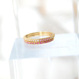 Sarah Lil Pink 14K Gold Ring w. Diamonds & Sapphires