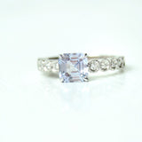Tanasudu 18K Whitegold Ring w. Sapphire & Diamonds