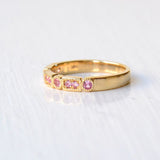 Trine Ji Light Pink 14K Gold Ring w. Sapphires