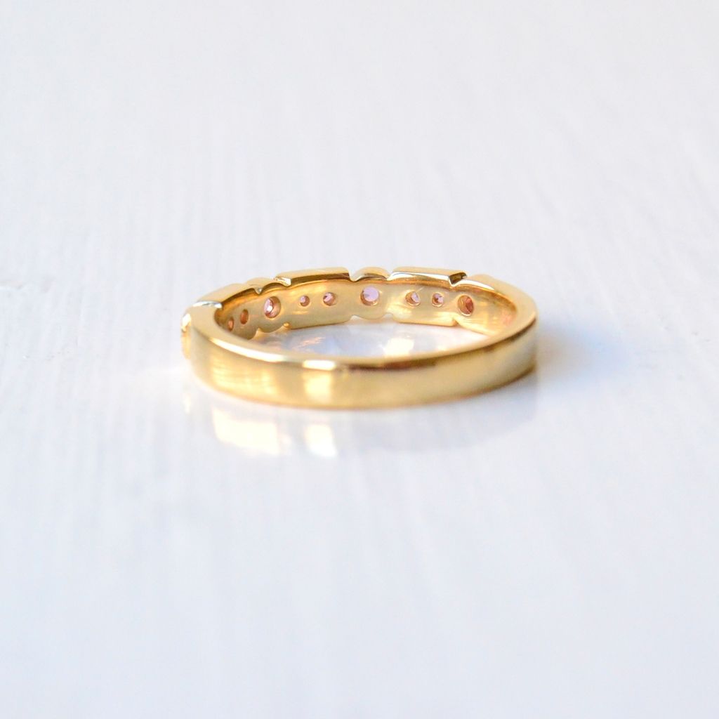 Trine Ji Light Pink 14K Gold Ring w. Sapphires