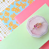 Varnaya Taruva 18K Guld Ring m. Turmalin, Safir, Rubin & Diamanter