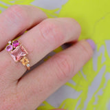 Varnaya Taruva 18K Guld Ring m. Turmalin, Safir, Rubin & Diamanter