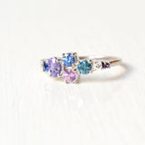 Varnaya Vatina 18K Guld Ring m. Safirer, Amethyst, Tsavorit Sten & Diamanter
