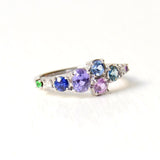 Varnaya Vatina 18K Guld Ring m. Safirer, Amethyst, Tsavorit Sten & Diamanter