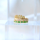 Trine Ji 14K Gold Ring w. Tsavorites