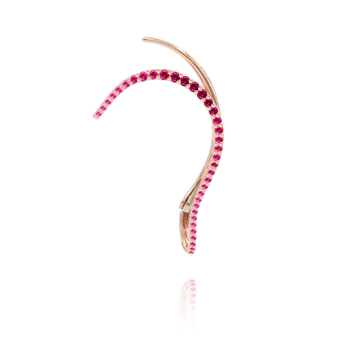 Rubin Queen Wave 18K Earcuff aus Rosegold I Rubin