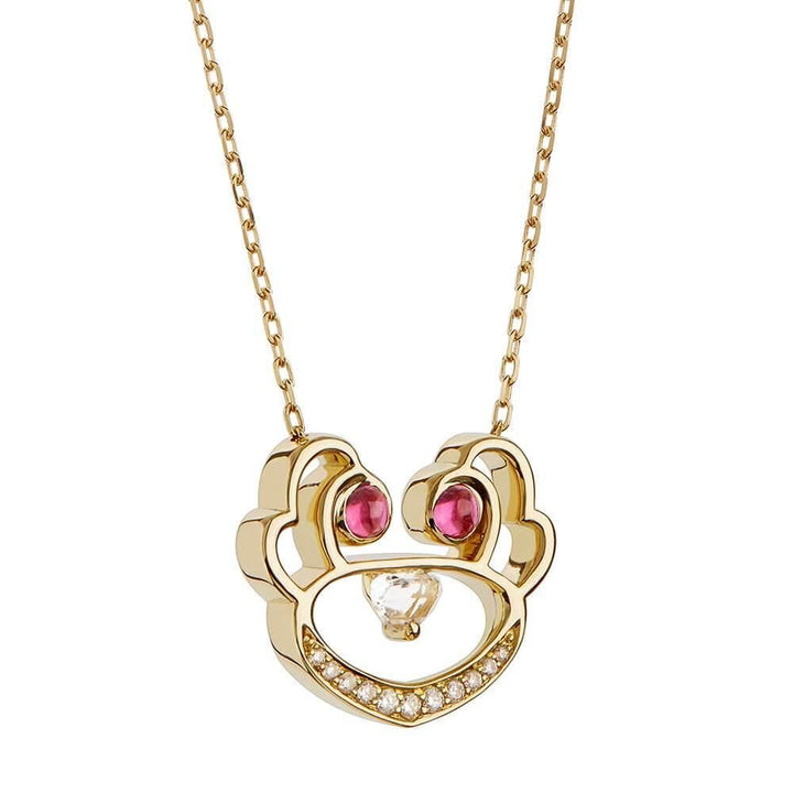 ANIMAUX Koko 18K Gold Necklace w. Diamond & Tourmaline