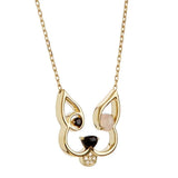 ANIMAUX Patch 18K Gold Necklace w. Diamond & Spinel
