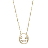 PETIT Lei 14K Gold Halskette w. Diamond & Topaz