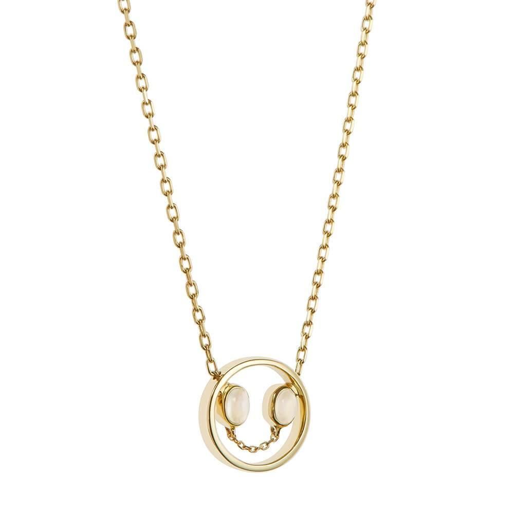 PETIT Nat 14K Guld Halskæde m. Kalcedon