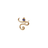 Sapphire Boa 14K Gold Earrings w. Sapphir