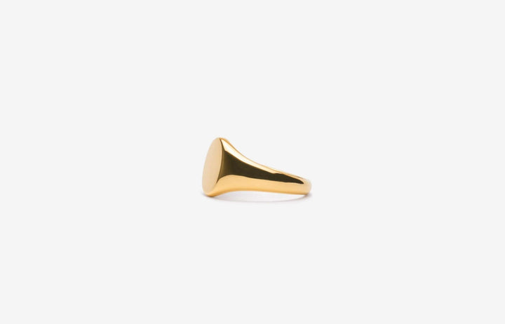 IX Mini Oval Signet 22K Forgyldt Ring