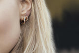 Ellera small Gold Plated Hoops w. Yellow, Pink, Blue, Green, Purple & Red Zirconias
