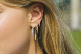 Ellera Gold Plated Hoops w. Blue Zirconias 11mm