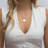 Zodiaco Libra Gold Plated Necklace w. White Zirconia