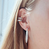 Bovalino Sølv Øreringe m. Hvide Zirkoner