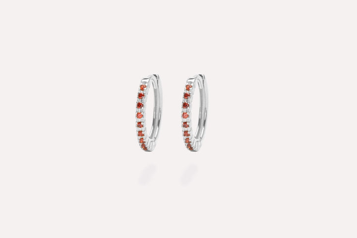 IX Eternity Rød Ørering Sølv