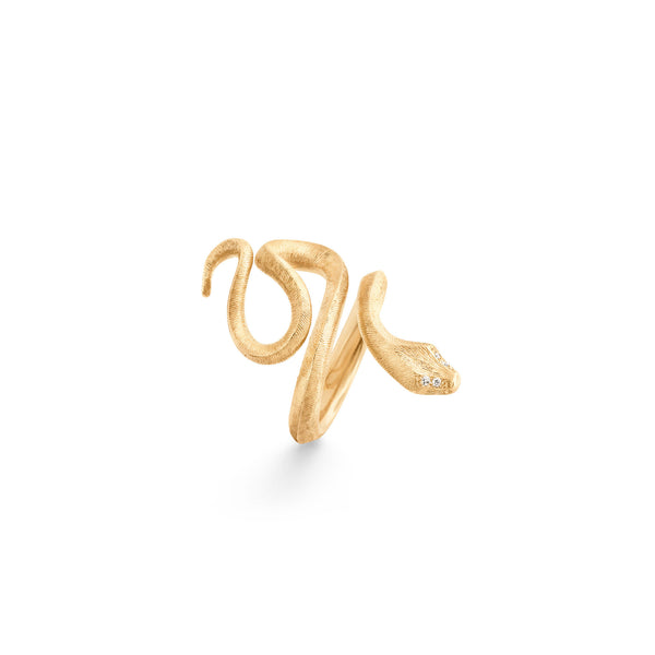 Medium Snakes 18K Guld Ring m. Diamanter