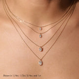 Solitaire Oval 14K Rosegold Necklace w. Lab-Grown Diamond