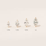 Solitaire Marquise 14K Rosegold Studs w. Lab-Grown Diamonds