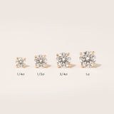 Solitaire Round Brilliant 14K Rosegold Studs w. Lab-Grown Diamonds