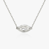 Solitaire Marquise 14K Whitegold Necklace w. Lab-Grown Diamond