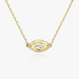 Solitaire Marquise 14K Gold Necklace w. Lab-Grown Diamond