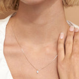 Solitaire Marquise 14K Rosegold Necklace w. Lab-Grown Diamond
