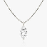 Solitaire Marquise 14K Rosegold Necklace w. Lab-Grown Diamond