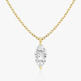 Solitaire Marquise 14K Rosegold Necklace w. Lab-Grown Diamond