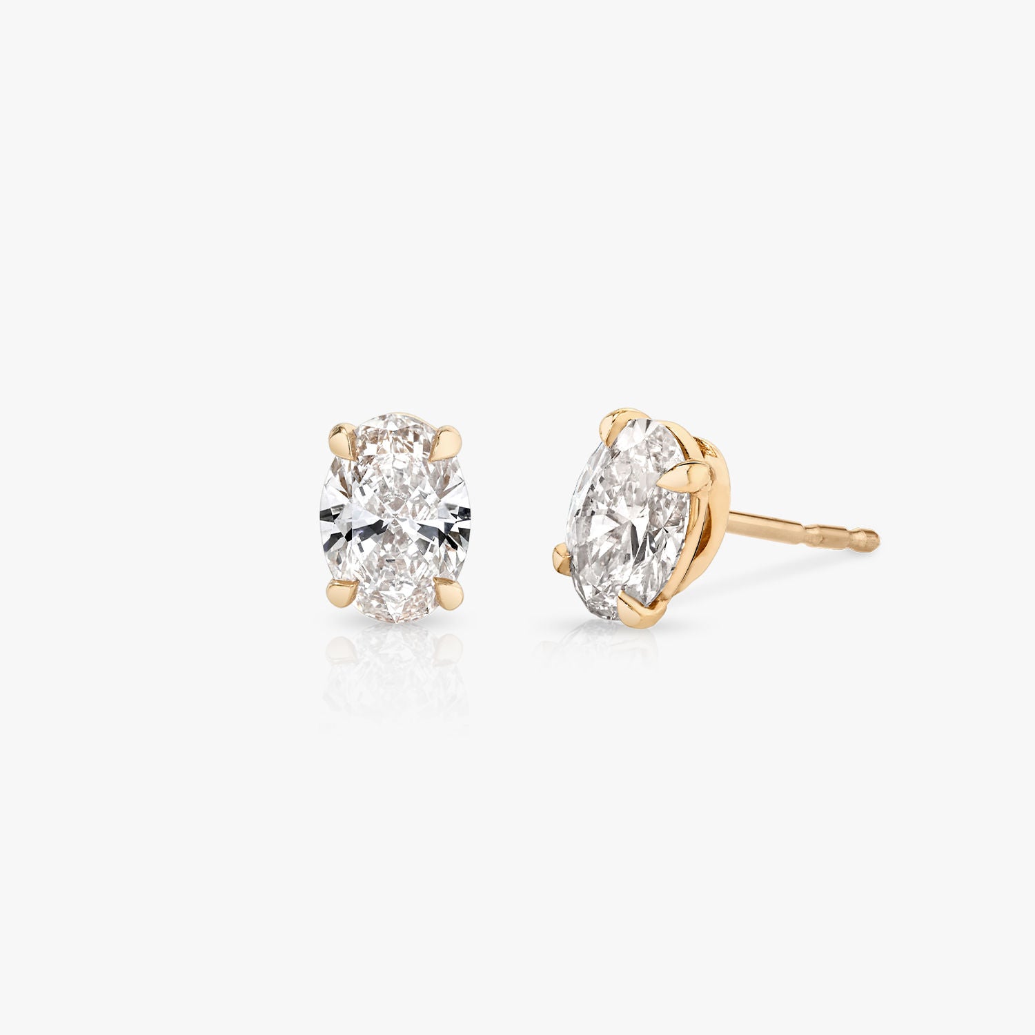 VRAI Solitaire Stud Round Brilliant Earrings | 14K Rose Gold