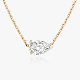 Solitaire Pear 14K Whitegold Necklace w. Lab-Grown Diamond