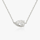 Solitaire Pear 14K Whitegold Necklace w. Lab-Grown Diamond