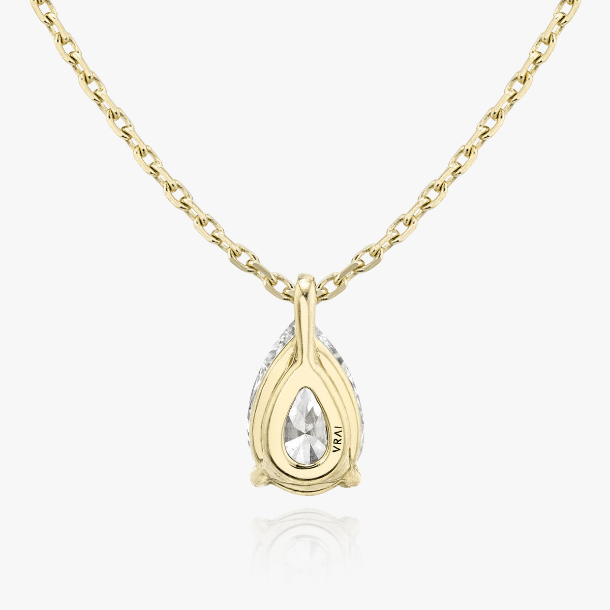 Solitaire Pære 14K Guld Halskæde m. Lab-Grown Diamant
