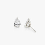 Ohrstecker aus 14K Weißgold I Birnenförmiger Solitär I Labor-Diamant