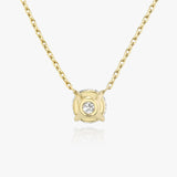 Solitaire Rund Brilliant 14K Guld Halskæde m. Lab-Grown Diamant