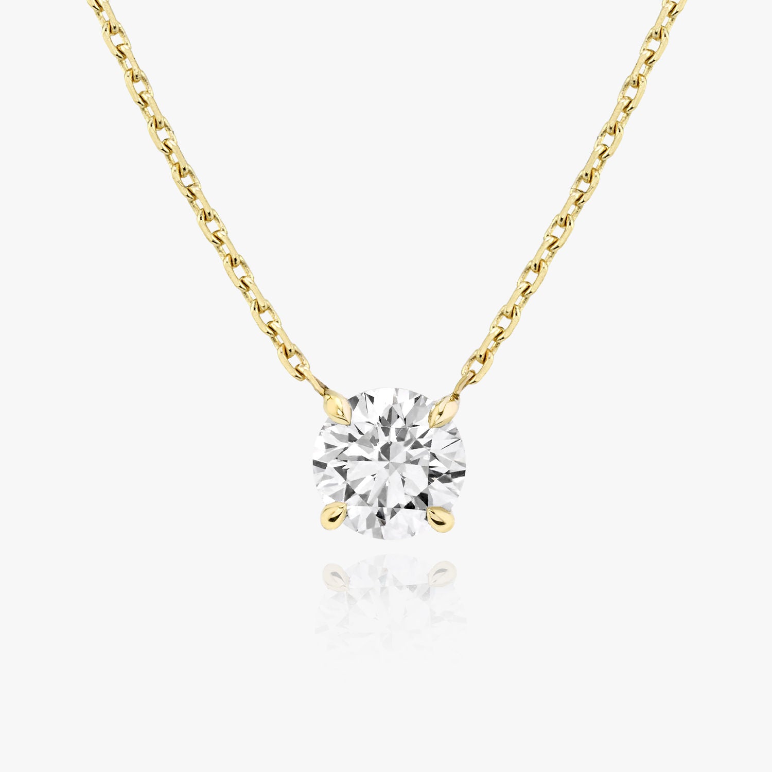 Solitaire diamond necklace yellow gold sale