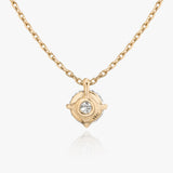 Solitaire Hanging Round Brilliant 14K Rosegold Necklace w. Lab-Grown Diamond