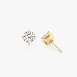 Solitaire Rund Brilliant 14K Guld Ørestikkere m. Lab-Grown Diamanter