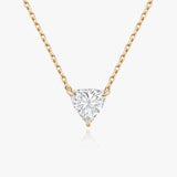 Solitaire Trillion 14K Gold Necklace w. Lab-Grown Diamond